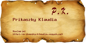 Prikaszky Klaudia névjegykártya